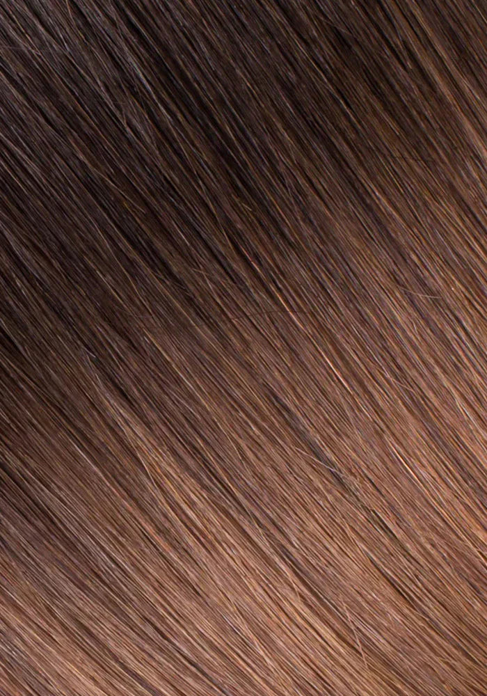 (#1b/17) Rooted Off Black/Almond Brown 18" - 39" Bulk hair extension