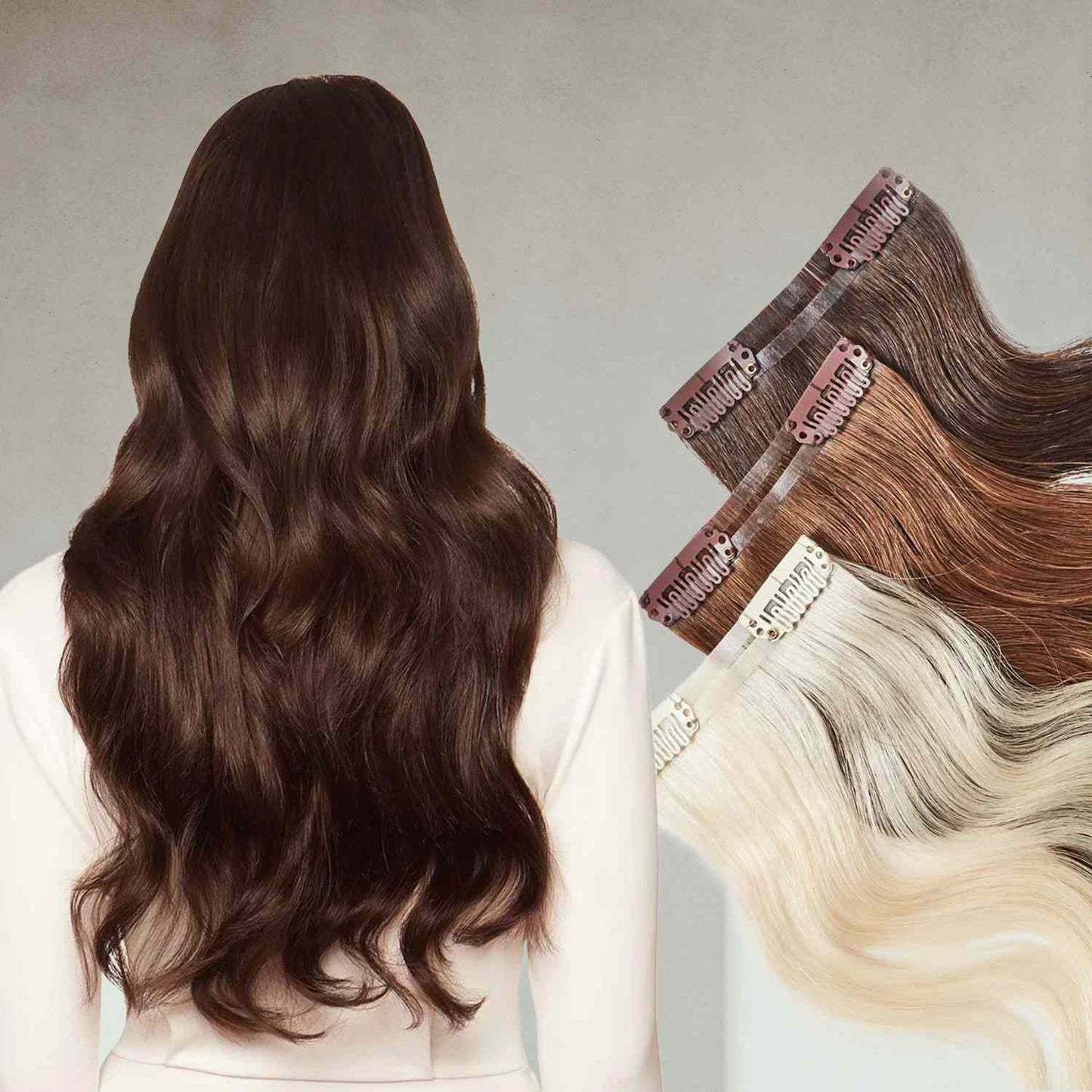 (#1B)Off Black Clip-in extension